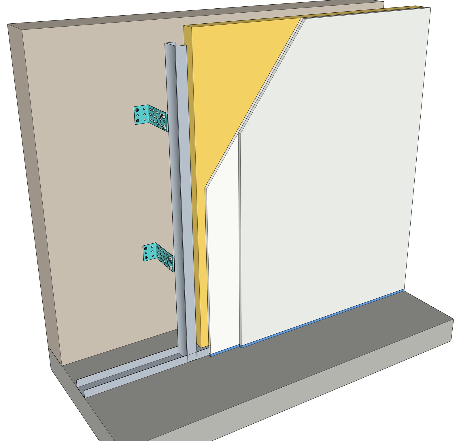 Contraparede com Isowall-L-100-150