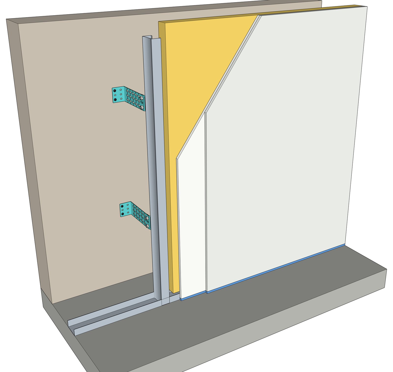 Contraparede com Isowall-L-150-190