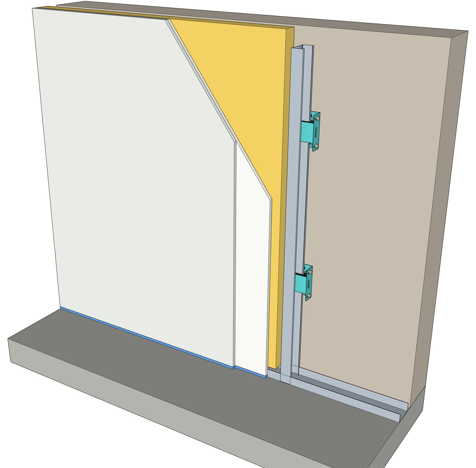Contraparede com Isowall-M ajustável
